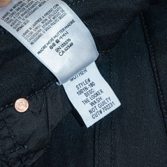 MOTHER Denim Women's The Looker Jeans in Black Not Guilty Size 24 - Picture 8 of 13
